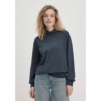 hessnatur Damen Sweathoodie Relaxed aus Bio-Baumwolle - blau - Größe 42 von hessnatur