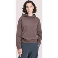hessnatur Damen Sweathoodie Relaxed aus Bio-Baumwolle - lila - Größe 44 von hessnatur