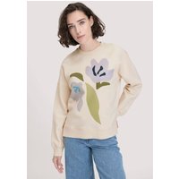 hessnatur Damen Sweatshirt Oversize aus Bio-Baumwolle - natur - Größe M von hessnatur