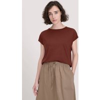 hessnatur Damen T-Shirt Oversize aus TENCEL™ Lyocell mit Bio-Baumwolle - braun - Größe L von hessnatur