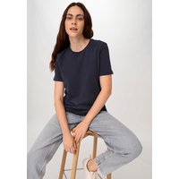 hessnatur Damen T-Shirt Regular aus Bio-Baumwolle - blau - Größe 36 von hessnatur