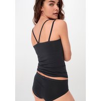 hessnatur Damen Spaghetti Top Relaxed PURE BALANCE aus Bio-Baumwolle und Tencel™ Modal - schwarz - Größe 34 von hessnatur