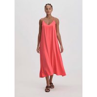 hessnatur Damen Träger-Kleid Midi Regular aus LENZING™ ECOVERO™ Viskose - rot - Größe 42 von hessnatur