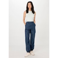 hessnatur Damen Jeans Cargo Relaxed aus Bio-Denim mit Kapok - blau - Größe 36 von hessnatur