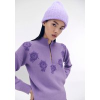 hessnatur Damen WUNDERKIND × HESSNATUR Pullover Relaxed aus Bio-Merinowolle mit Kaschmir - lila - Größe L von hessnatur