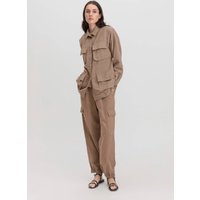 hessnatur Damen WUNDERKIND × hessnatur Jacke Regular aus Tencel™ Lyocell mit Leinen - beige - Größe 38 von hessnatur