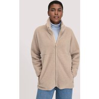 hessnatur Damen Wollfleece Jacke Oversized aus Bio-Merinowolle - beige - Größe M von hessnatur