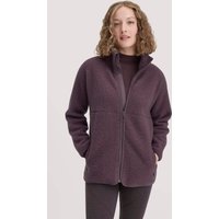 hessnatur Damen Wollfleece Jacke Oversized aus Bio-Merinowolle - lila - Größe XS von hessnatur