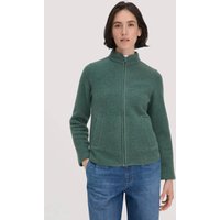 hessnatur Damen Wollfleece Jacke Regular aus Bio-Merinowolle - grün - Größe XS von hessnatur