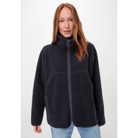 hessnatur Damen Wollfleece Jacke aus Bio-Merinowolle - blau - Größe M von hessnatur