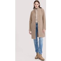 hessnatur Damen Wollfleece Mantel Regular aus Bio-Merinowolle - beige - Größe 38 von hessnatur