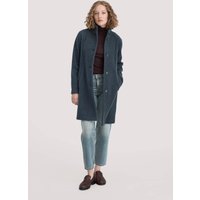 hessnatur Damen Wollfleece Mantel Regular aus Bio-Merinowolle - blau - Größe 40 von hessnatur