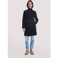 hessnatur Damen Wollfleece Mantel Regular aus Bio-Merinowolle - blau - Größe 40 von hessnatur