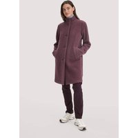 hessnatur Damen Wollfleece Mantel Regular aus Bio-Merinowolle - lila - Größe 42 von hessnatur