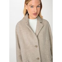 hessnatur Damen Wollfleece-Mantel Regular aus Bio-Merinowolle mit Bio-Baumwolle - beige - Größe 40 von hessnatur
