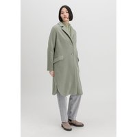 hessnatur Damen Wollfleece-Mantel Regular aus Bio-Merinowolle mit Bio-Baumwolle - grün - Größe 34 von hessnatur