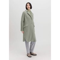 hessnatur Damen Wollfleece Mantel Regular aus Bio-Merinowolle mit Bio-Baumwolle - grün - Größe 36 von hessnatur
