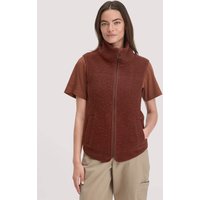 hessnatur Damen Wollfleece Weste Regular aus Merinowolle - braun - Größe M von hessnatur