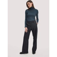 hessnatur Damen Wollhose Straight Leg Relaxed aus Bio-Schurwolle - schwarz - Größe 40 von hessnatur