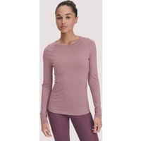 hessnatur Damen Wool-Silk Longsleeve aus Bio-Merinowolle mit Seide - lila - Größe 40 von hessnatur
