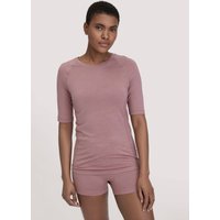 hessnatur Damen Wool-Silk T-Shirt aus Bio-Merinowolle mit Seide - lila - Größe 40 von hessnatur