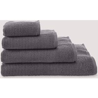 hessnatur Frottier Handtuch Rippstruktur aus Bio-Baumwolle - grau - Größe 100x180 cm von hessnatur