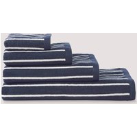 hessnatur Frottier-Handtuch Streifen aus Bio-Baumwolle - blau - Größe 70x140 cm von hessnatur