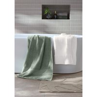 hessnatur Frottier Handtuch aus Bio-Baumwolle - grün - Größe 50x100 cm von hessnatur