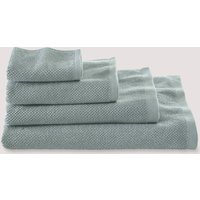 hessnatur Frottier-Handtuch mit Struktur aus Bio-Baumwolle - grün - Größe 100x180 cm von hessnatur