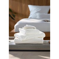 hessnatur Frottier-Handtuch mit Struktur aus Bio-Baumwolle - weiß - Größe 50x100 cm von hessnatur