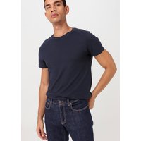 hessnatur Herren Basic T-Shirt Regular aus Bio-Baumwolle im 2er-Pack - blau - Größe 48 von hessnatur