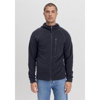 hessnatur Herren Fleece Jacke Kapuze Relaxed aus Bio-Baumwolle - blau - Größe 52 von hessnatur