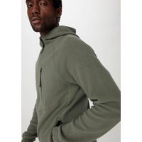 hessnatur Herren Fleece Jacke Kapuze Relaxed aus Bio-Baumwolle - grün - Größe 46 von hessnatur