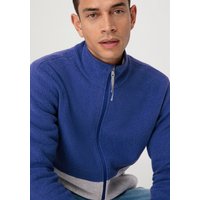 hessnatur Herren Fleece Jacke Relaxed BETTERRECYCLING aus Bio-Baumwolle - blau - Größe 46 von hessnatur