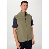 hessnatur Herren Fleece Weste Relaxed BETTERRECYCLING aus Bio-Baumwolle - grün - Größe 46 von hessnatur