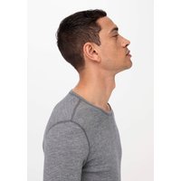 hessnatur Herren Longsleeve Fitted PURE FUNCTION mit Bio-Merinowolle und Seide - grau - Größe 5 = M von hessnatur