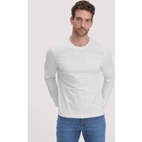 hessnatur Herren Jersey Longsleeve Relaxed aus Bio-Baumwolle - weiß - Größe 56 von hessnatur