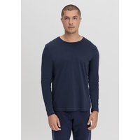 hessnatur Herren Langarmshirt Regular PURE NATURE aus Bio-Baumwolle - blau - Größe 46 von hessnatur