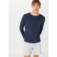 hessnatur Herren Langarmshirt Regular PURE NATURE aus Bio-Baumwolle - blau - Größe 56 von hessnatur