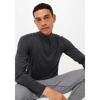 hessnatur Herren Langarmshirt Slim PURE FUNCTION aus Bio-Merinowolle mit Seide - grau - Größe 54 von hessnatur