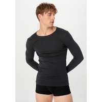 hessnatur Herren Langarmshirt Regular im 2er-Pack PURE NATURE aus Bio-Baumwolle - schwarz - Größe 4 von hessnatur