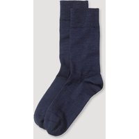 hessnatur Herren Merino-Socken im 2er-Pack aus Bio-Merinowolle mit Bio-Baumwolle - blau - Größe 46-48 von hessnatur