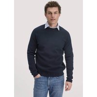 hessnatur Herren Milano Strick Pullover Regular aus Bio-Merinowolle und Bio-Baumwolle - blau - Größe S von hessnatur