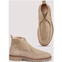 hessnatur Herren Mokassin Boots aus chromfrei gegerbtem Leder - grau - Größe 42 von hessnatur