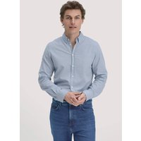 hessnatur Herren Oxford Hemd Regular aus Bio-Baumwolle - blau - Größe M (39/40) von hessnatur