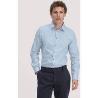 hessnatur Herren Hemd mit Punkten Regular aus Bio-Baumwolle - blau - Größe M (39/40) von hessnatur