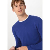 hessnatur Herren Pullover Regular aus Bio-Baumwolle mit Leinen - blau - Größe 46 von hessnatur