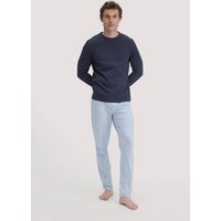 hessnatur Herren Pyjama PURE COTTON aus Bio-Baumwolle - blau - Größe 48 von hessnatur