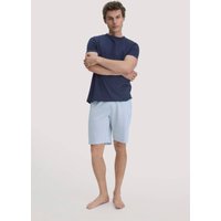 hessnatur Herren Pyjama PURE COTTON aus Bio-Baumwolle - blau - Größe 48 von hessnatur
