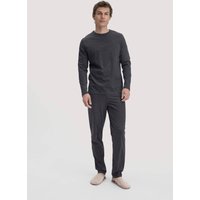 hessnatur Herren Pyjama PURE COTTON aus Bio-Baumwolle - grau - Größe 52 von hessnatur